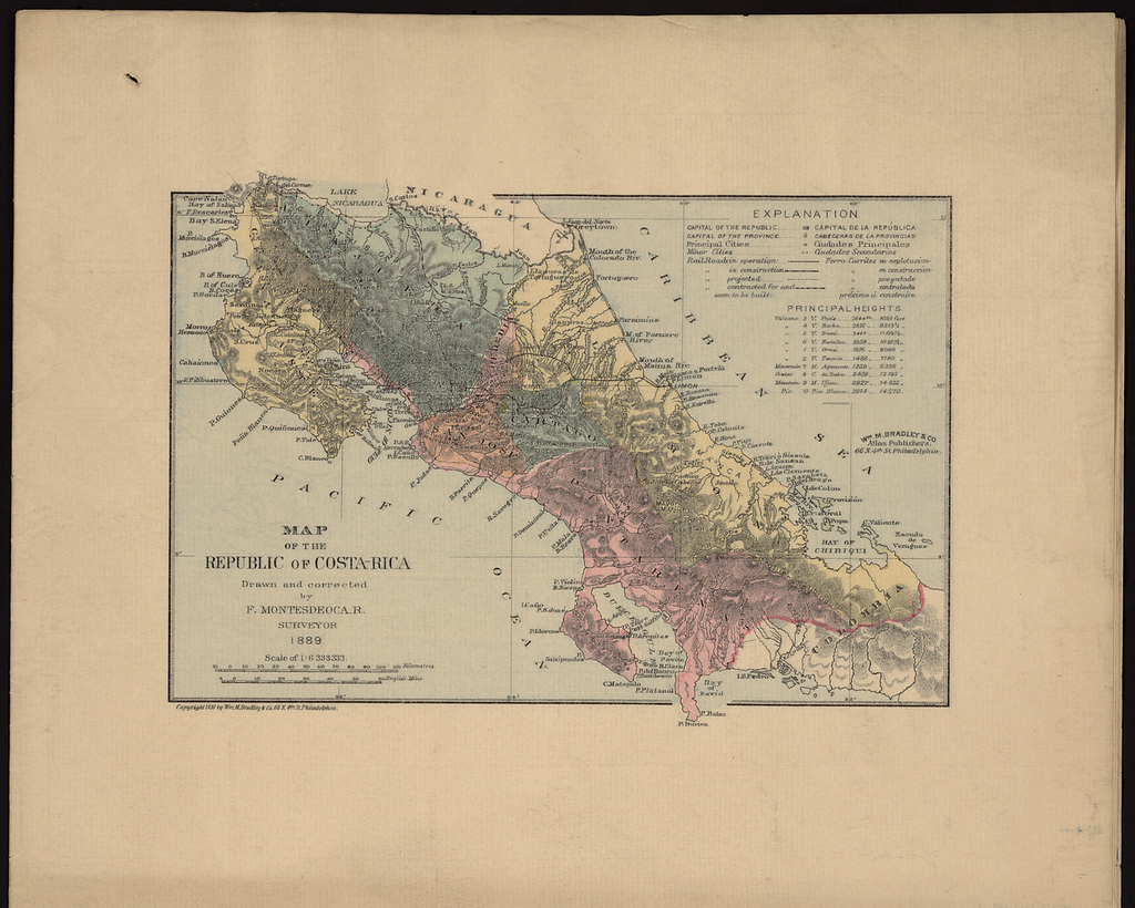 Map of the Republic of Costa Rica WDL11319 - PICRYL - Public Domain ...