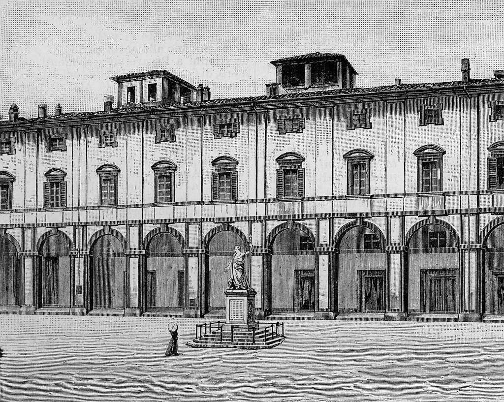 Arezzo Loggia Vasari xilografia PICRYL Public Domain Media