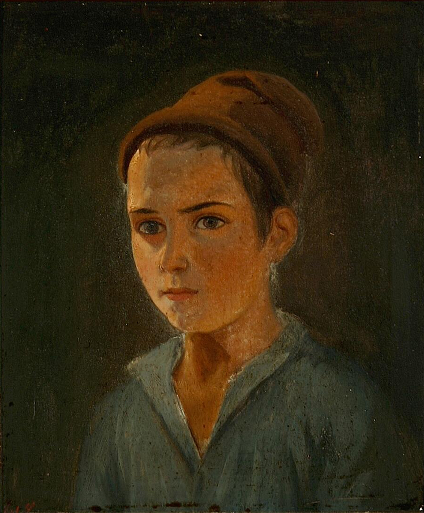 Edvard Lehmann - Portræt af en dreng med hue - PICRYL - Public Domain ...
