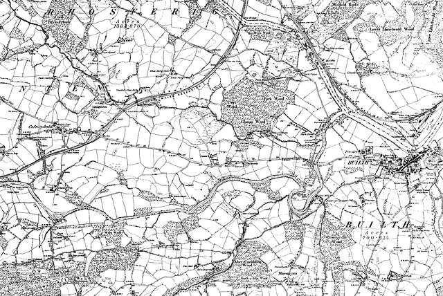 Map of Brecknockshire OS Map name 011-NE, Ordnance Survey, 1884-1892 ...
