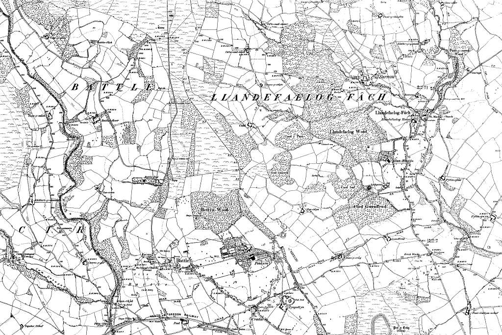 Map of Brecknockshire OS Map name 027-NE, Ordnance Survey, 1884-1892 ...