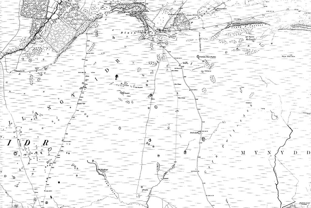 Map of Brecknockshire OS Map name 041-SW, Ordnance Survey, 1884-1892 ...