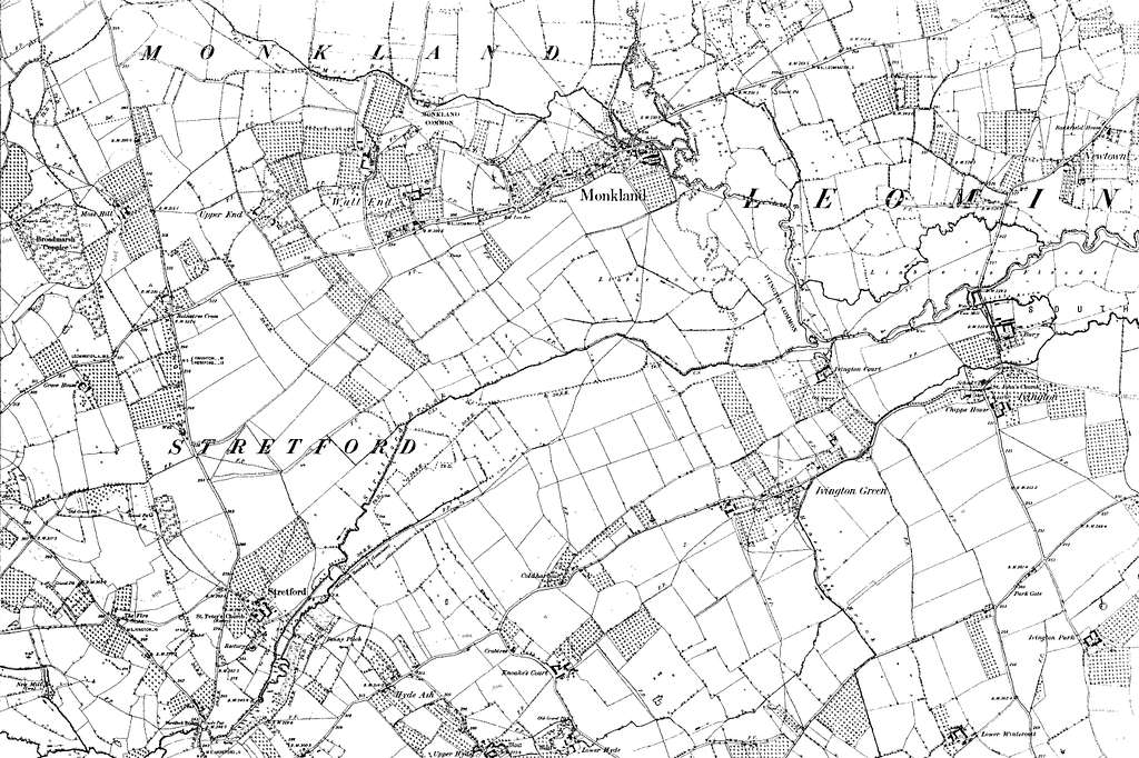 Map of Herefordshire OS Map name 019NW, Ordnance Survey, 18841892