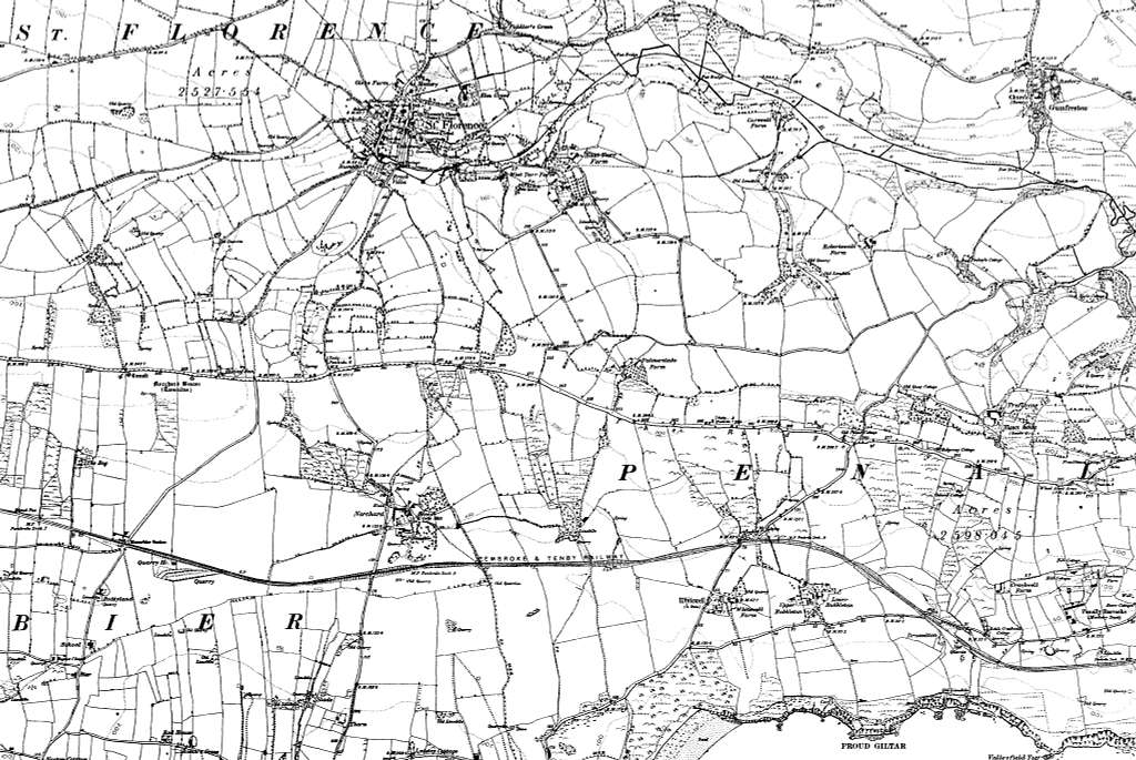 Map of Pembrokeshire OS Map name 041-SW, Ordnance Survey, 1868-1892 ...