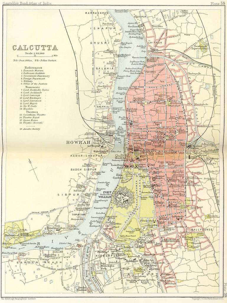 Map of Calcutta from maps of Constable's 1893 Hand Atlas - PICRYL ...