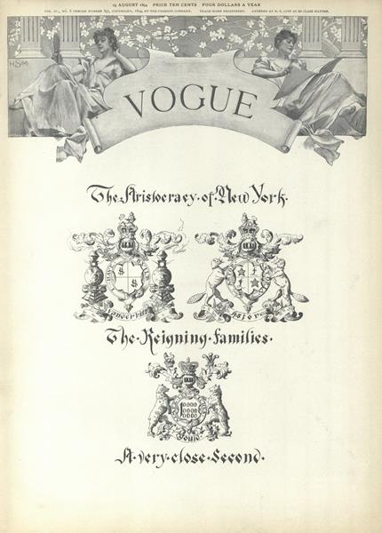 Vogue Magazine 23 Aug 1894 - A black and white image of a magazine