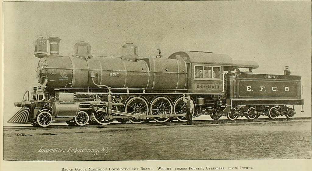 2 C 2 Cylinder Steam Locomotive Brazil Brasil ca 1910