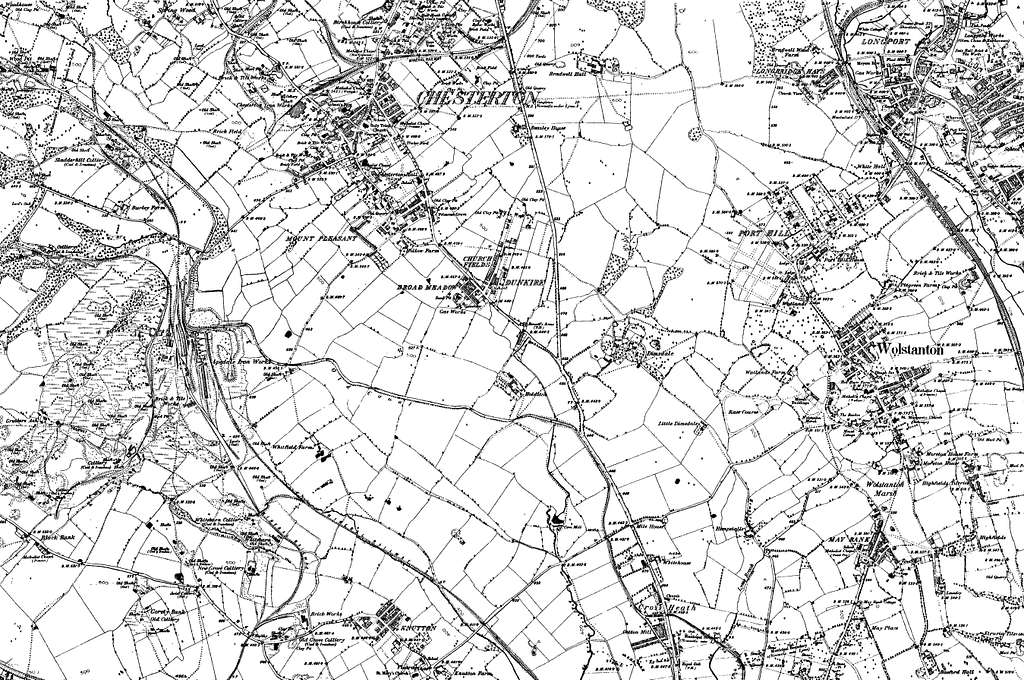 Map Of Staffordshire Os Map Name 011 Se Ordnance Survey 1883 1894 81a884 1024 