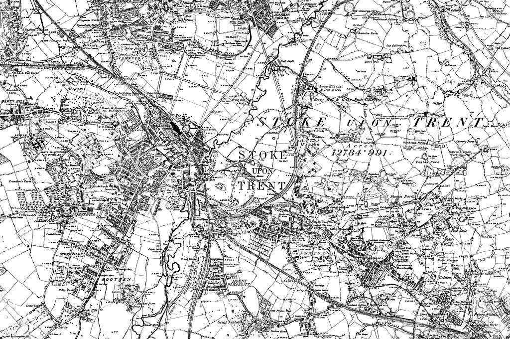 Map Of Staffordshire Os Map Name 018 Nw Ordnance Survey 1883 1894 C551b5 1024 