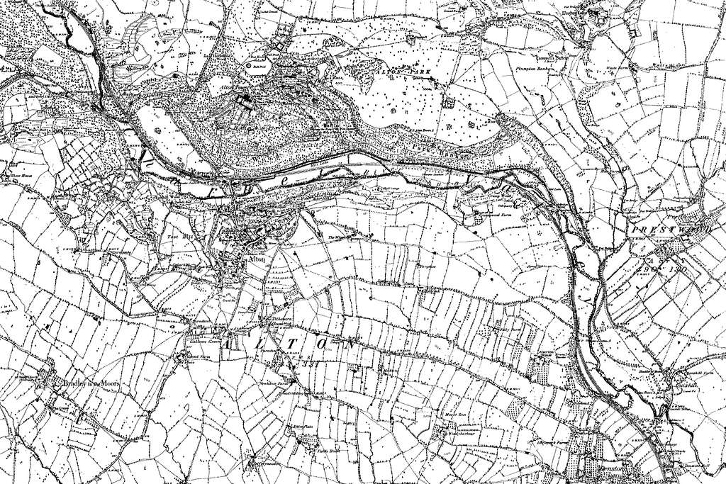 Map Of Staffordshire Os Map Name 020 Sw Ordnance Survey 1883 1894 8ca100 1024 