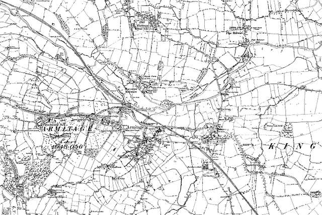 Map of Staffordshire OS Map name 046-SW, Ordnance Survey, 1883-1894