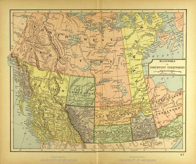 Map of Western Canada - Public domain vintage map - PICRYL - Public ...