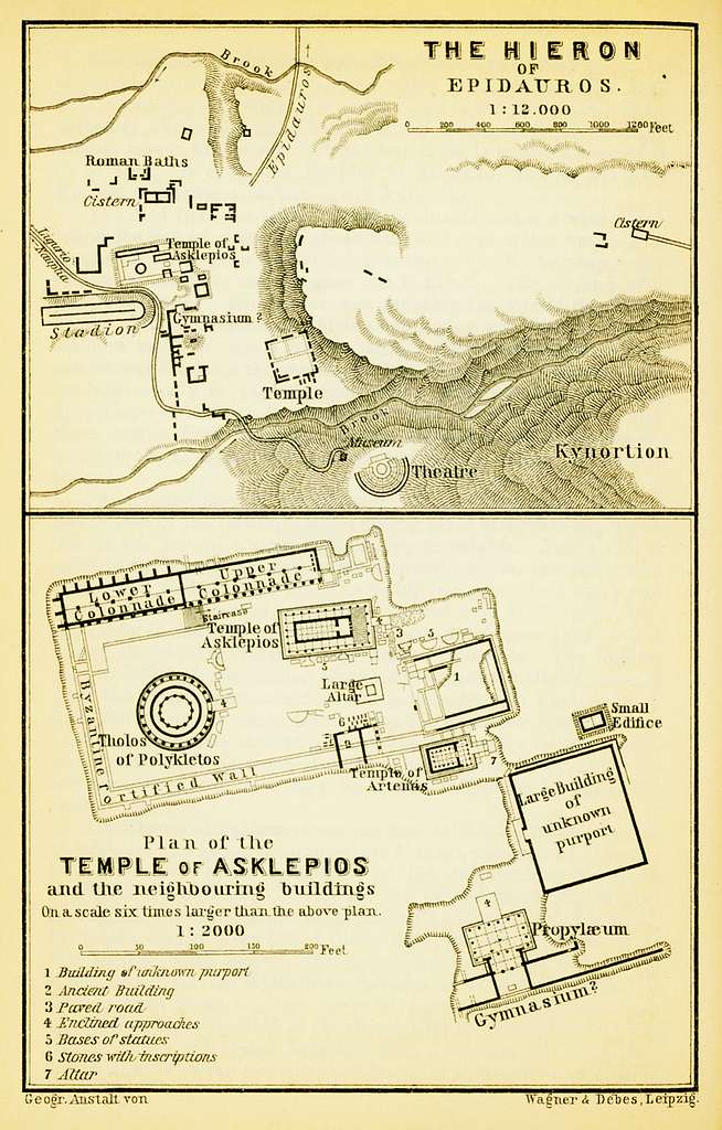 The Hieron Of Epidauros Plan Of The Temple Of Asklepios And The