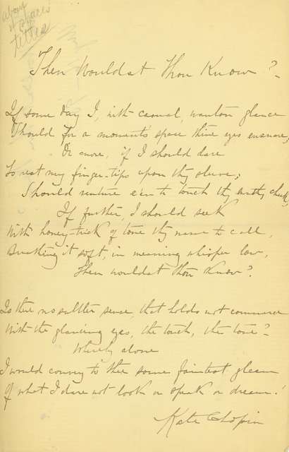 Original manuscript of poem, 