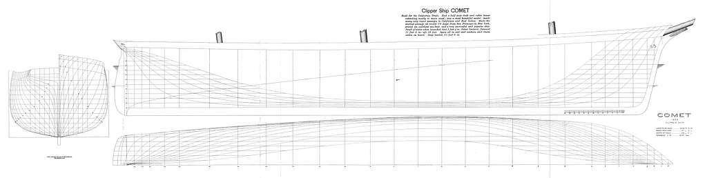 Comet - body plan, sheer plan, & half-breadth plan - PICRYL Public ...