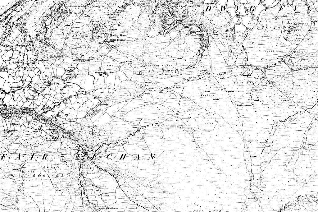 Map of Caernarvonshire OS Map name 008-NW, Ordnance Survey, 1888-1895 ...