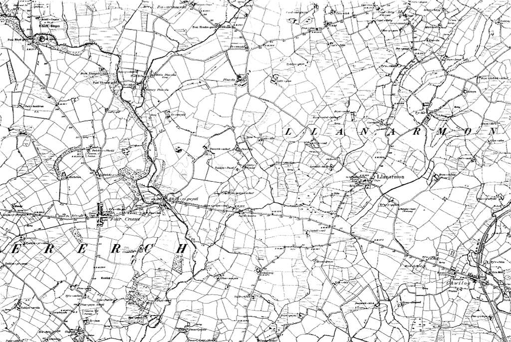 Map of Caernarvonshire OS Map name 033-SW, Ordnance Survey, 1888-1895 ...