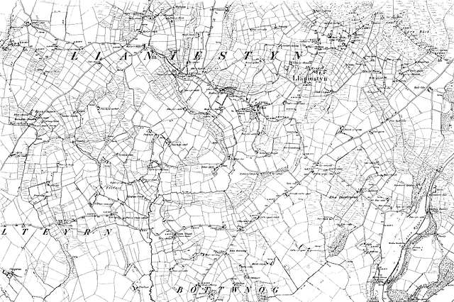 Map of Caernarvonshire OS Map name 039-SE, Ordnance Survey, 1888-1895 ...