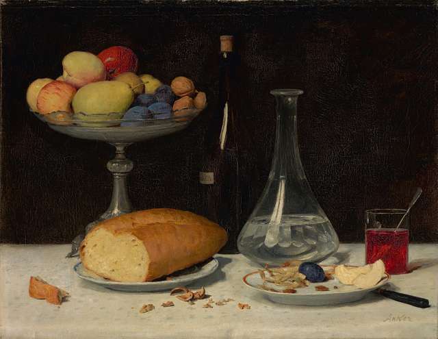 Fruit, Pitcher And Bread, Art Painting by Albert André