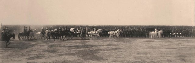 Celebrations of the holy coronation. Parade on the Khodynka Field ...