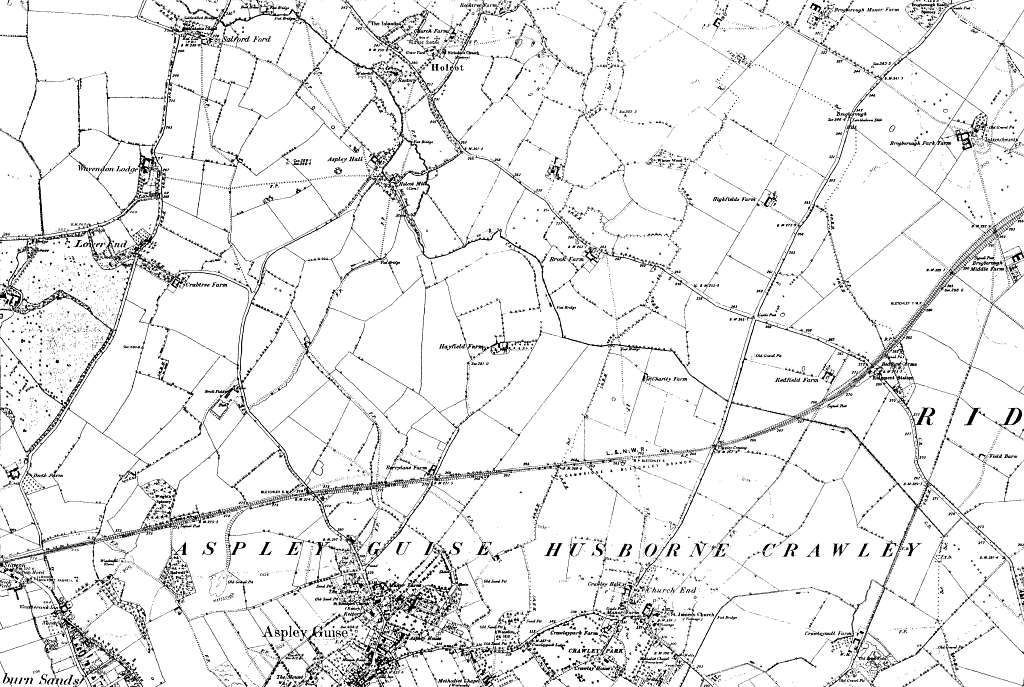 Map of Bedfordshire OS Map name 020-SE, Ordnance Survey, 1885-1896 ...