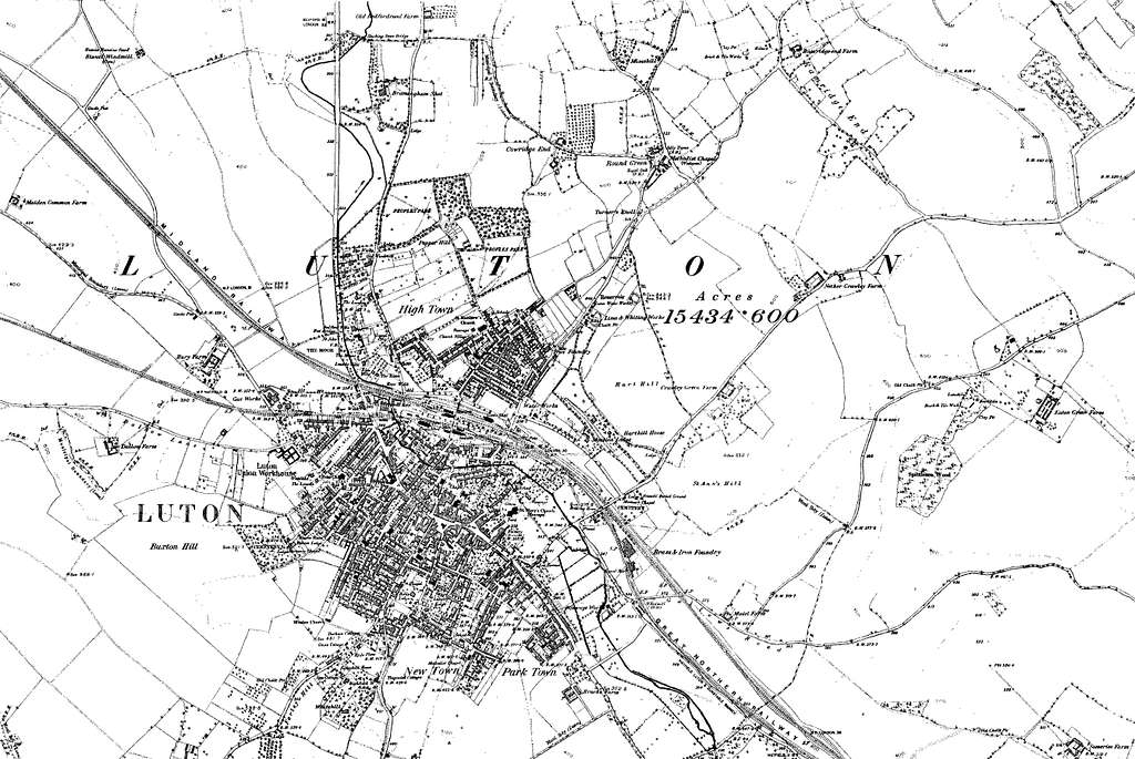 Map of Bedfordshire OS Map name 033-NW, Ordnance Survey, 1885-1896 ...