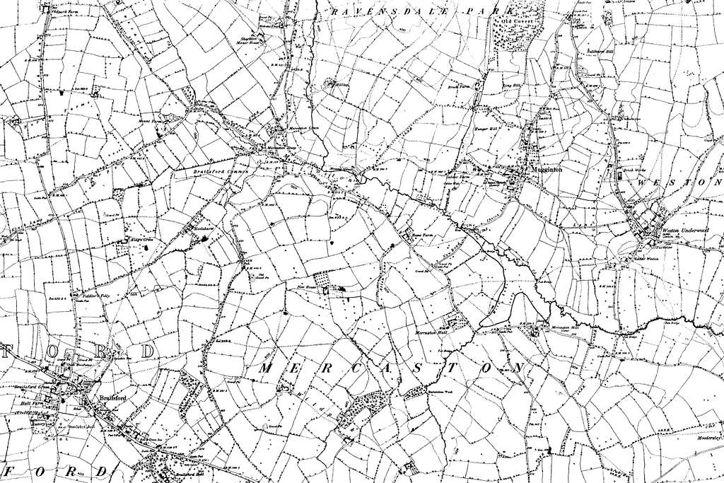 Map Of Derbyshire Os Map Name 044-sw, Ordnance Survey, 1882-1896 