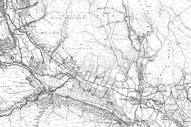 Map of Montgomeryshire OS Map name 008-NW, Ordnance Survey, 1885-1896 ...