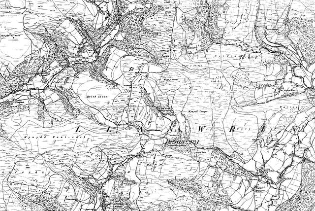 Map of Montgomeryshire OS Map name 019-SW, Ordnance Survey, 1885-1896 ...