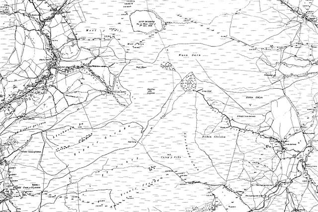 Map of Montgomeryshire OS Map name 020-SE, Ordnance Survey, 1885-1896 ...