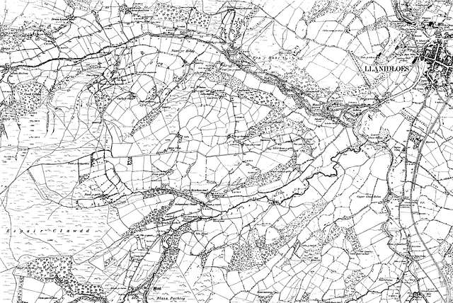 Map of Montgomeryshire OS Map name 047-NE, Ordnance Survey, 1885-1896 ...