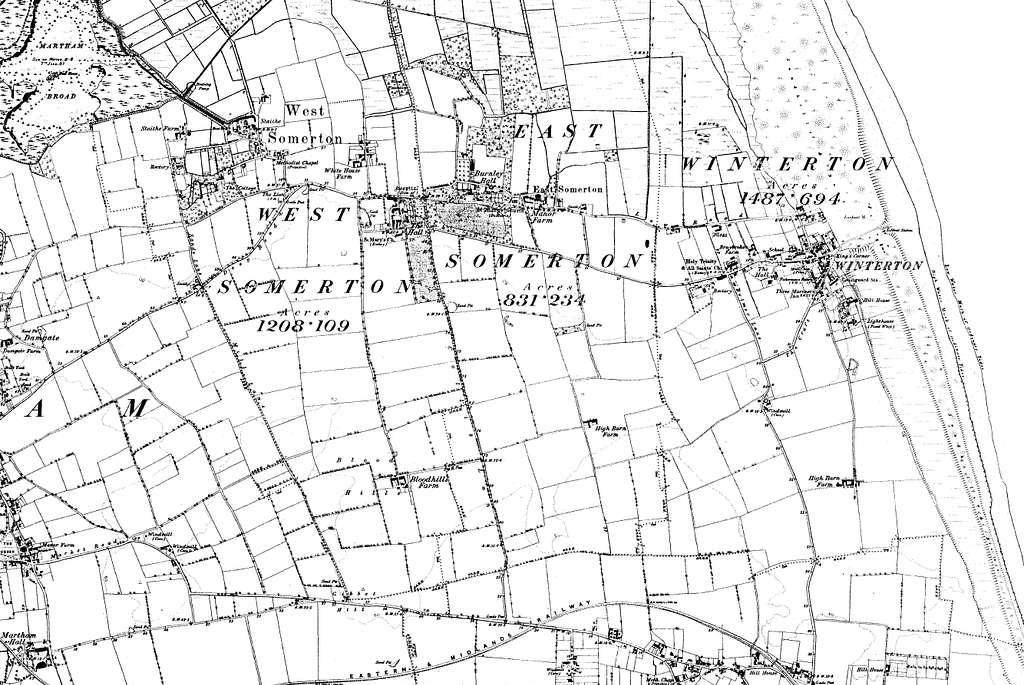 Map of Norfolk OS Map name 054-NW, Ordnance Survey, 1883-1897 - PICRYL ...