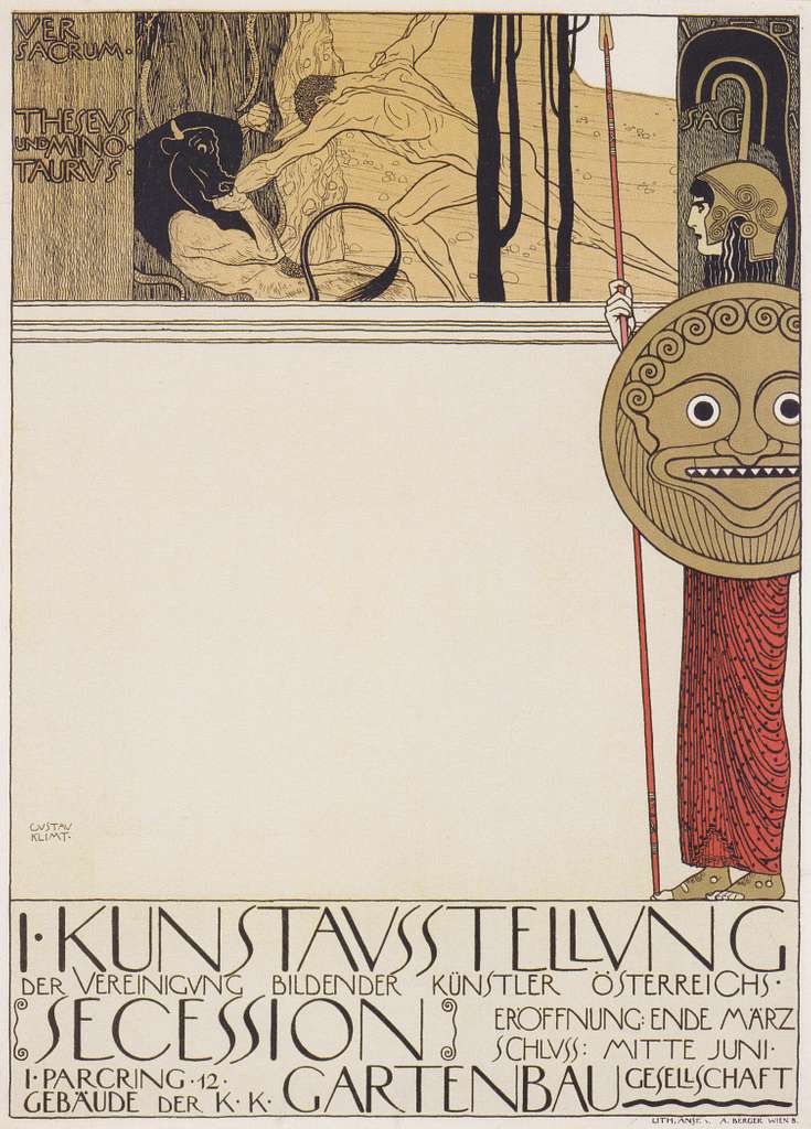 Klimt - Erstes Ausstellungsplakat der Wiener Secession (zensierte ...