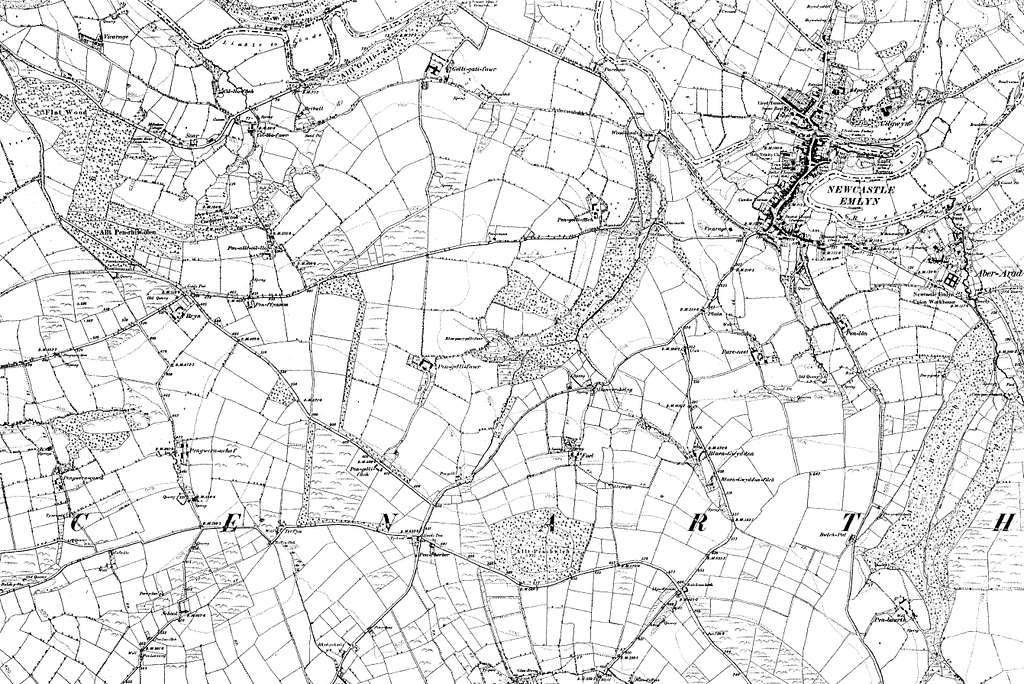 Map of Carmarthenshire OS Map name 013-NW, Ordnance Survey, 1888-1898 ...