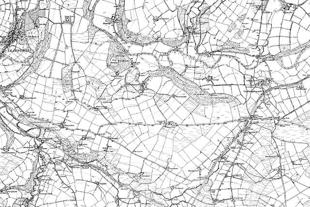 Map Of Carmarthenshire Os Map Name 014-ne, Ordnance Survey, 1888-1898 