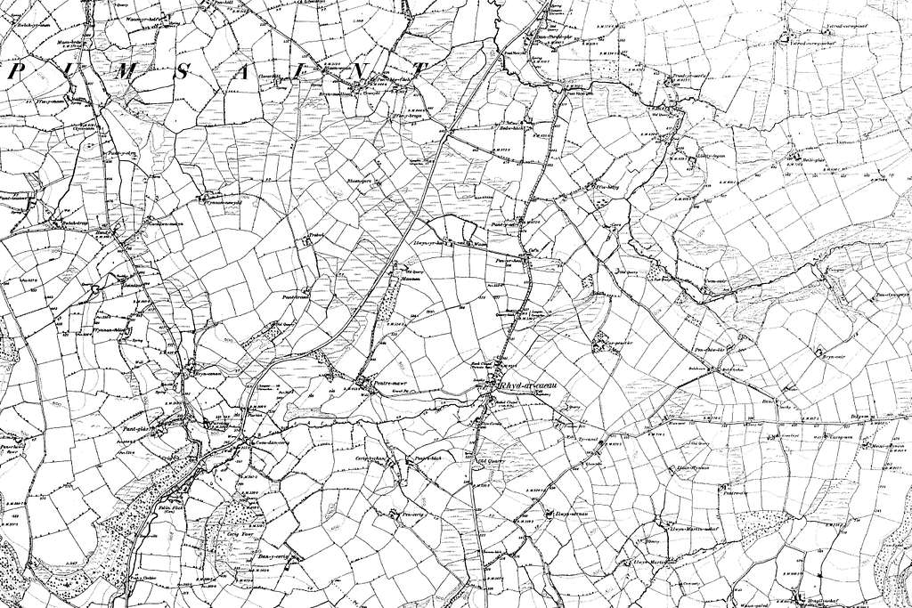 Map of Carmarthenshire OS Map name 031-NE, Ordnance Survey, 1888-1898 ...