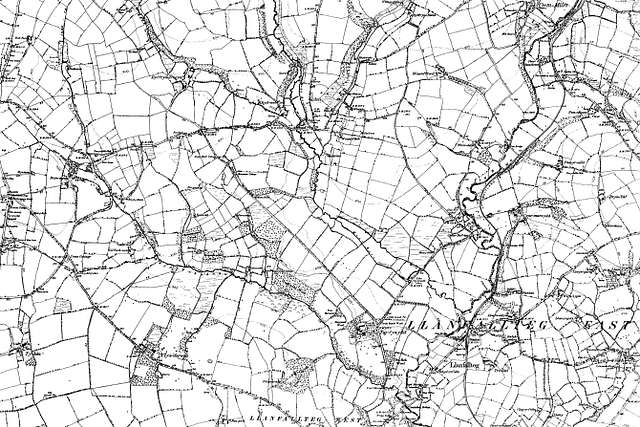 Map of Carmarthenshire OS Map name 036-NE, Ordnance Survey, 1888-1898 ...