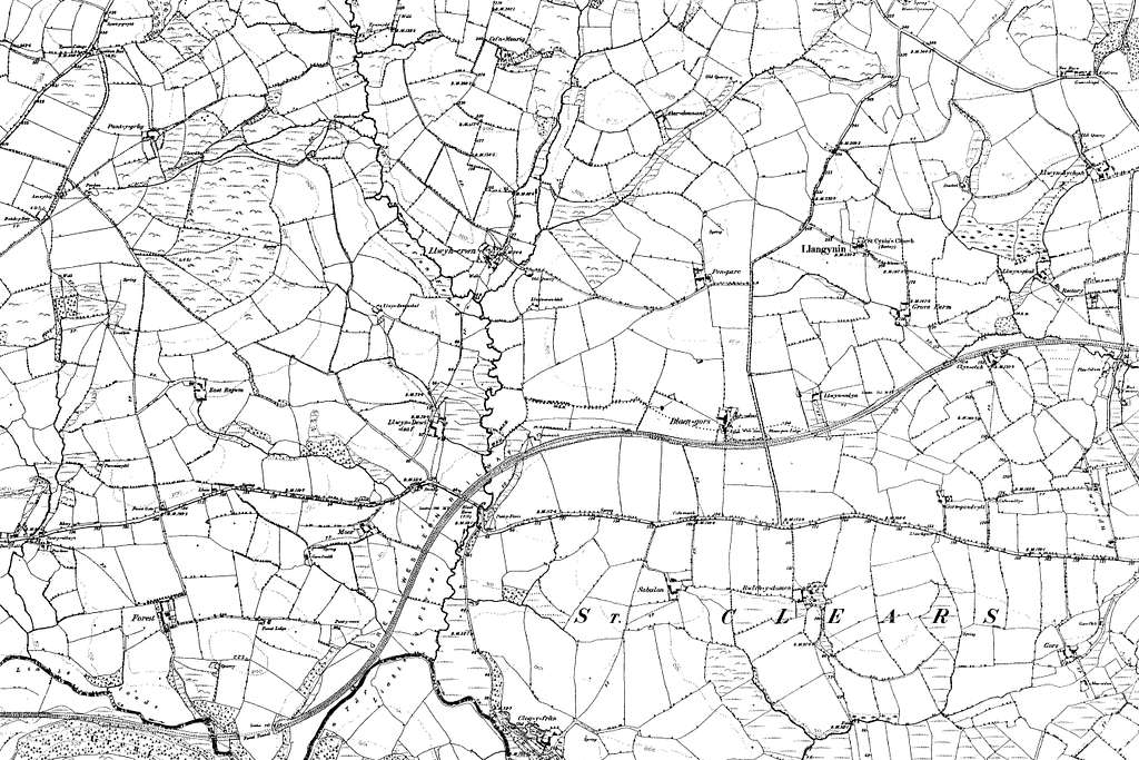 Map of Carmarthenshire OS Map name 037-SE, Ordnance Survey, 1888-1898 ...