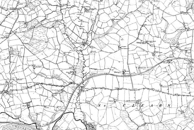 Map of Carmarthenshire OS Map name 037-SE, Ordnance Survey, 1888-1898 ...