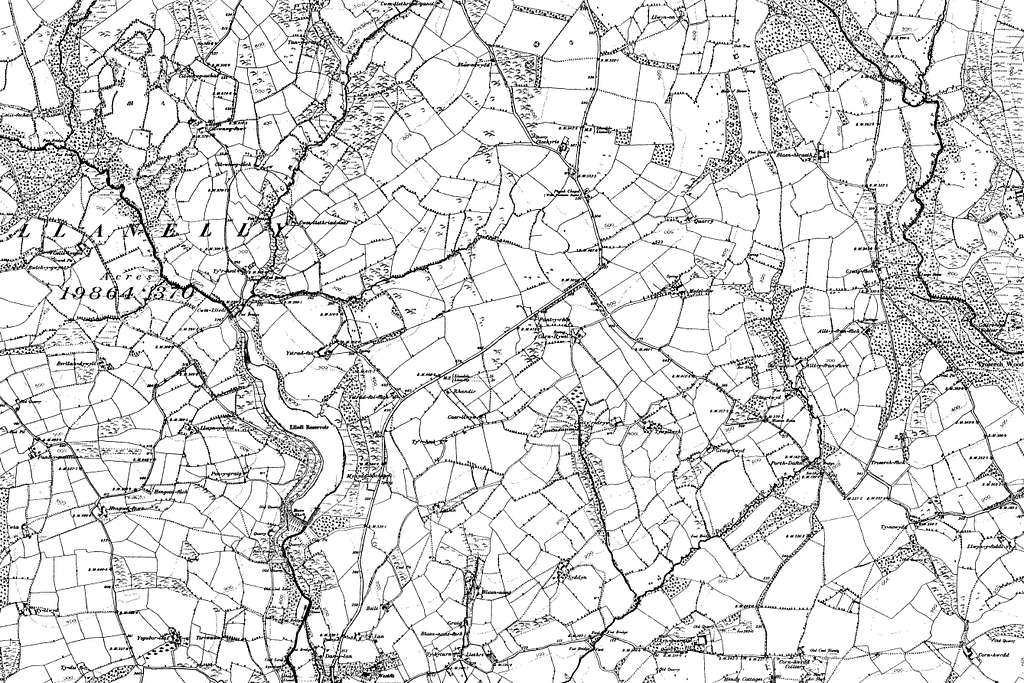 Map of Carmarthenshire OS Map name 054-SE, Ordnance Survey, 1888-1898 ...