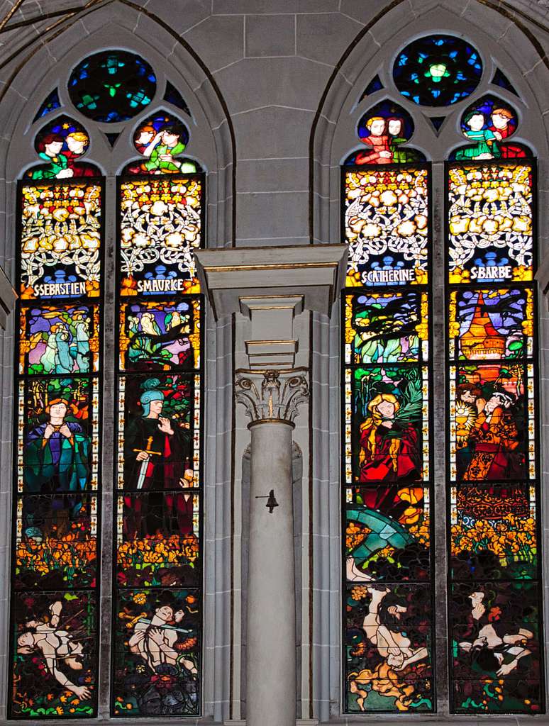 44 20th century stained glass windows in switzerland Images