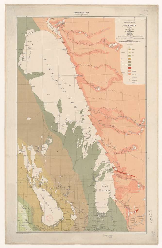 Geological Map Of Lake Winnipeg And Vicinity By J.B. Tyrrell... & D.B ...