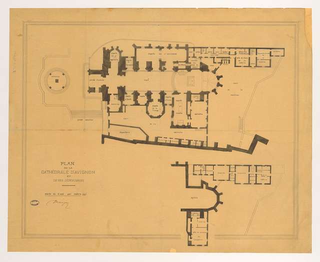 Plan de la cathedrale Avignon 1890 Archives nationales France - PICRYL ...