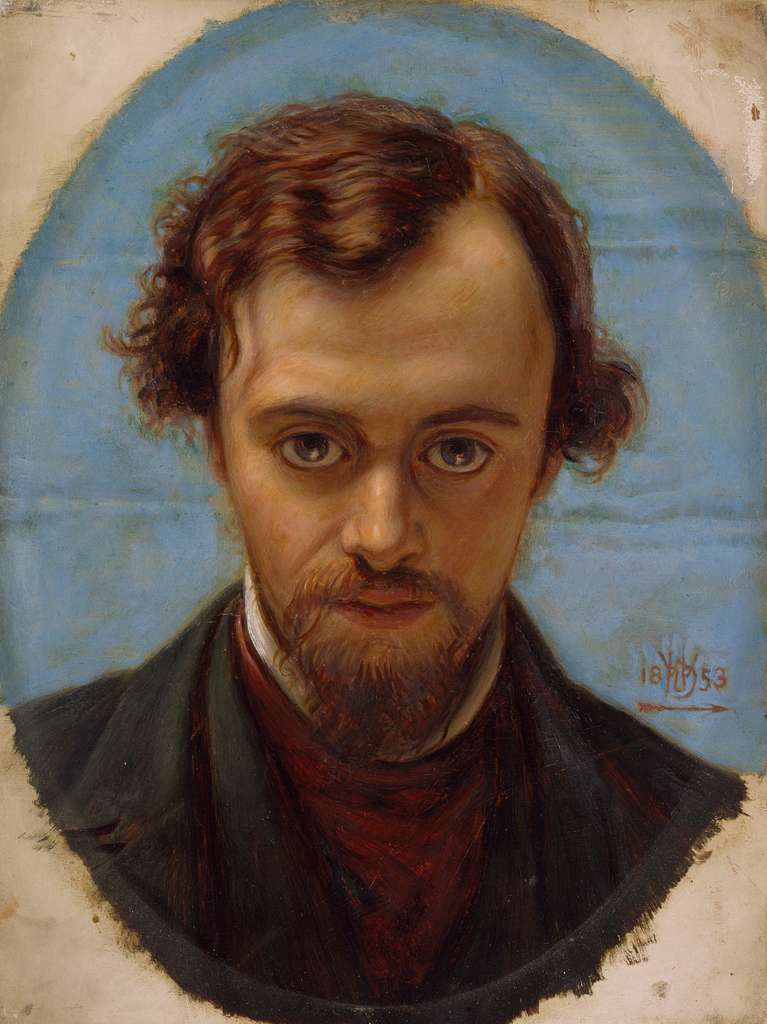 William Holman Hunt Portrait of Dante Gabriel Rossetti at 22