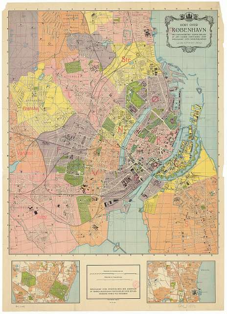 Kort Over København Med Postdistrikter... Samt Specialkort Over ...