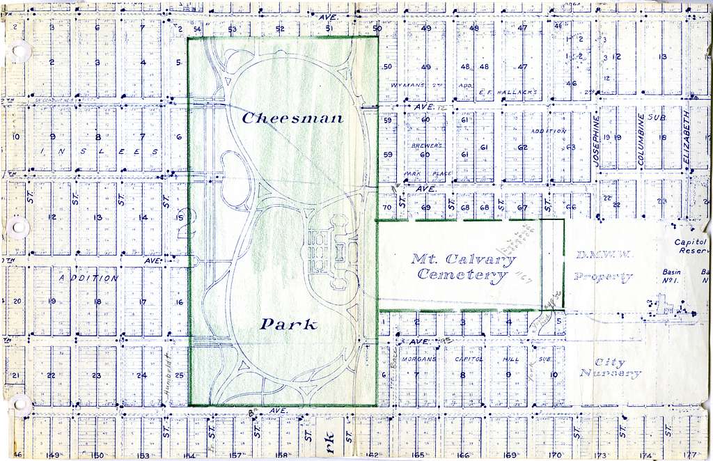 Karte Von Cheesman Park Und Mt Friedhof Von Kalvarienberg DPLA   Map Of Cheesman Park And Mt Calvary Cemetery Dpla 116461882262f6e96c7df0b624af5cdc 18a43d 1024 