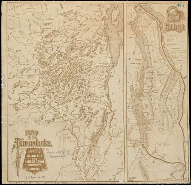 Map of the Adirondacks, as reached by the Delaware and Hudson Canal ...