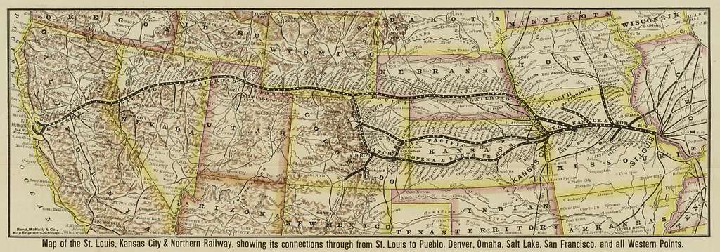 Map of the St. Louis, Kansas City & Northern Railway, showing its