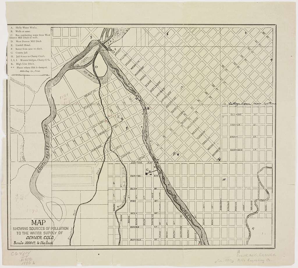 Map showing sources of pollution to the water supply of Denver ...