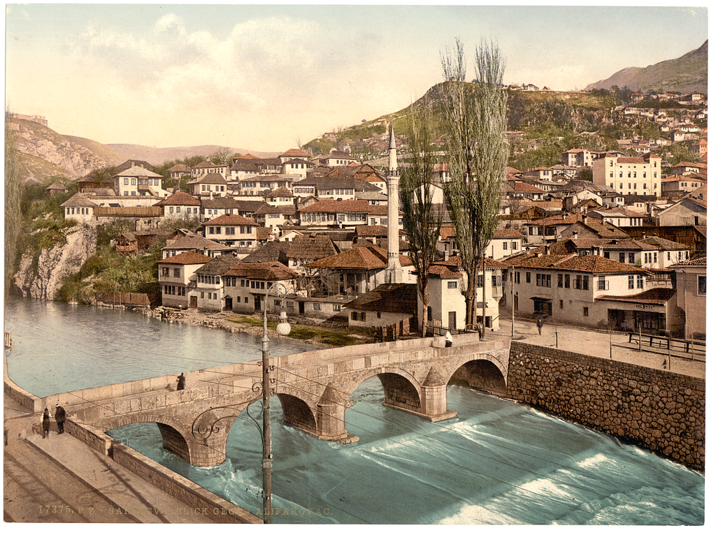Bosnien. Sarajevo Bendbasi. PZ vintage photochromie, photochromie
